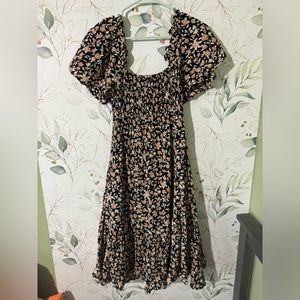 BANJANAN Floral Print Knee-Length Dress